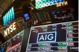 Det amerikanska försäkringsbolaget AIG på New York-börsen tidigare i år.