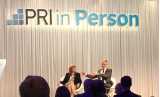 PRI:s vd Fiona Reynolds och styrelseordförande Martin Skancke under PRI-konferensen i Singapore. Foto: Trygve Meyer.